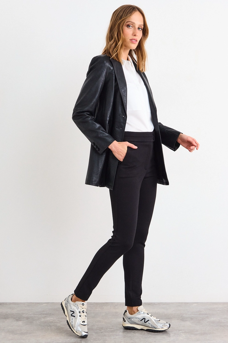 PANTALON LISO NEGRO MUJER IO - 5
