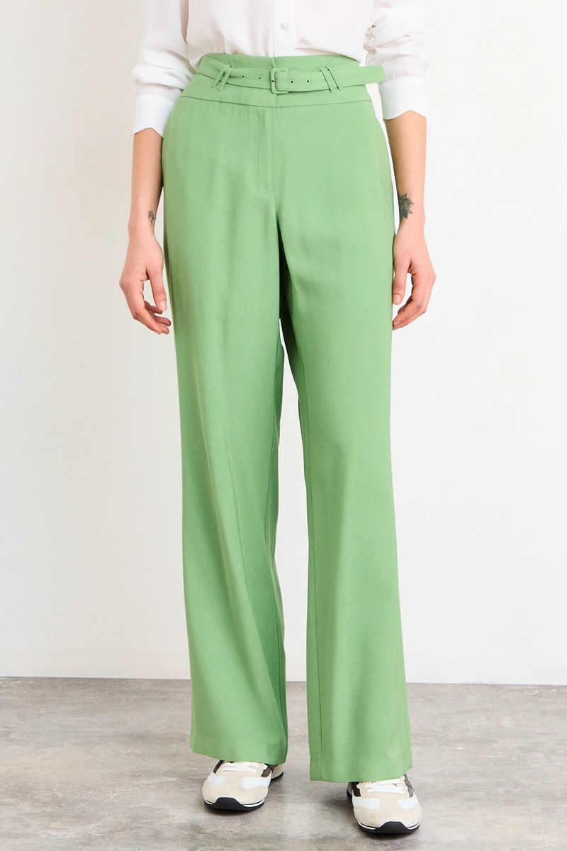 PANTALON LISO VERDE MUJER IO - 2