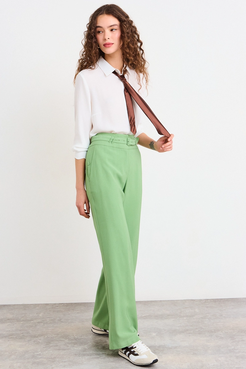 PANTALON LISO VERDE MUJER IO - 5