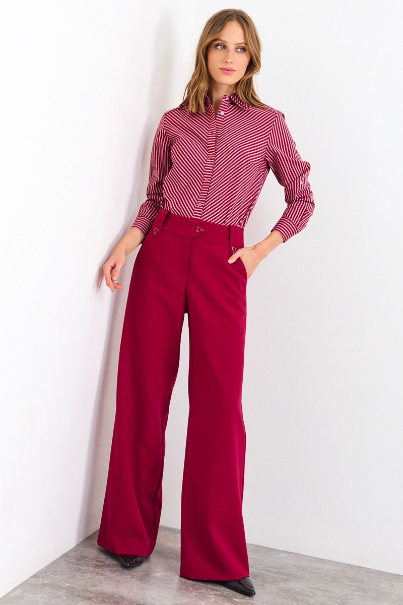 PANTALON LISO BURDEOS MUJER IO - 1