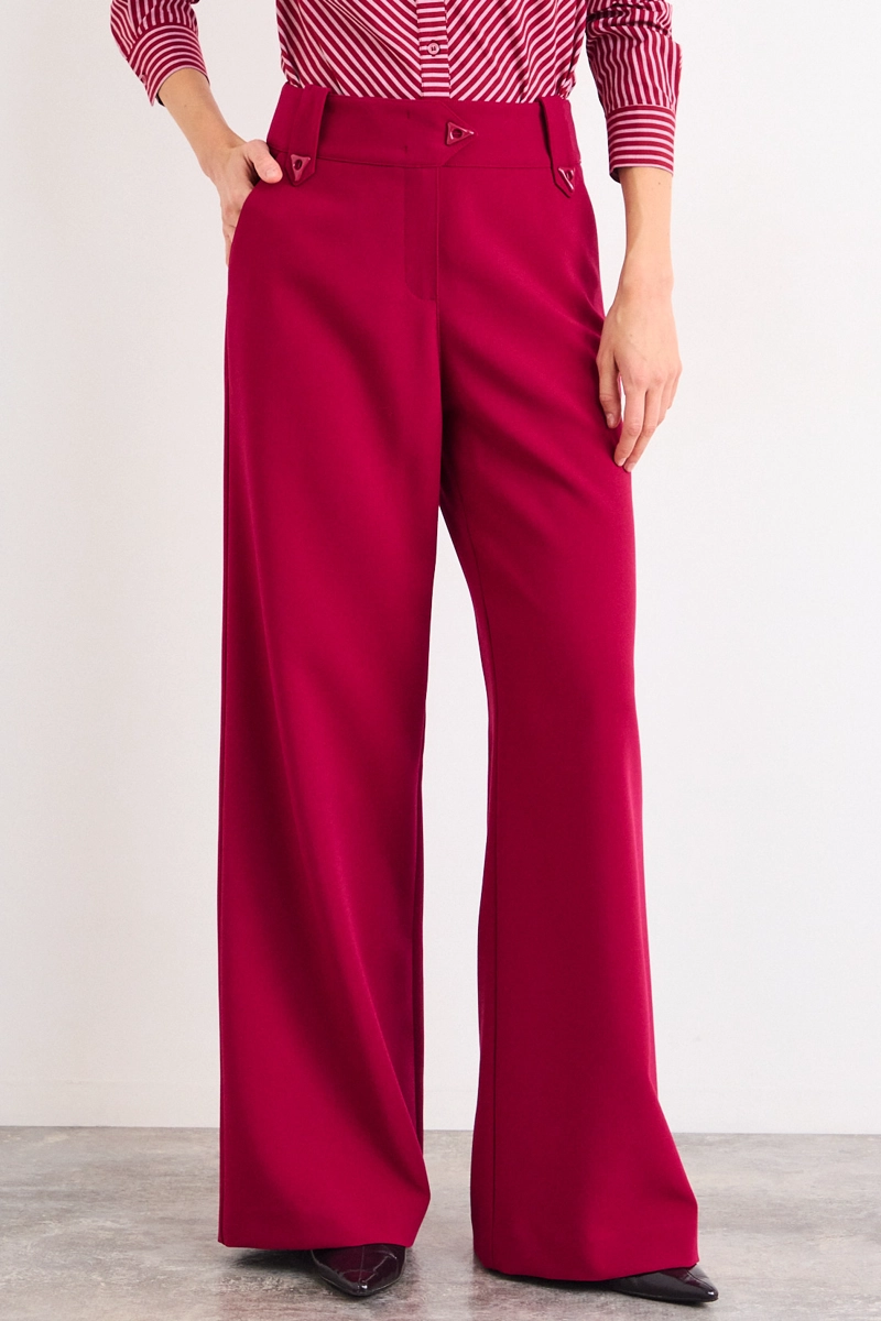 PANTALON LISO BURDEOS MUJER IO - 3