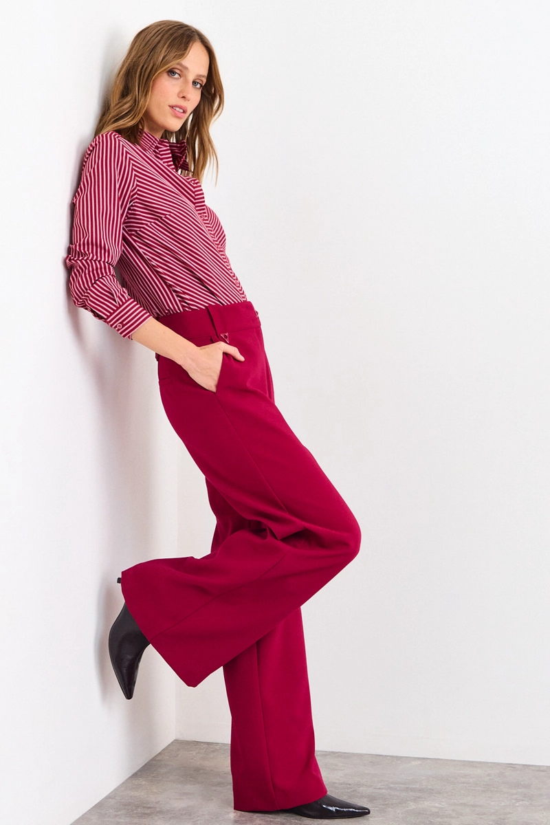 PANTALON LISO BURDEOS MUJER IO - 5