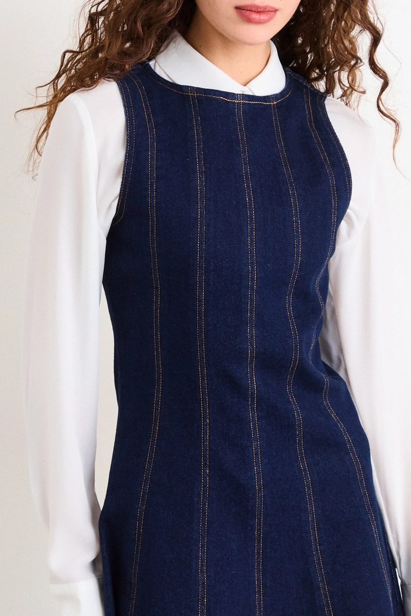 VESTIDO MEZCLILLA AZUL MUJER IO - 2