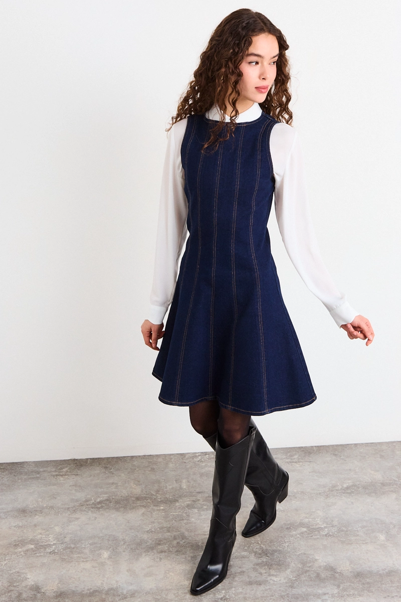 VESTIDO MEZCLILLA AZUL MUJER IO - 4