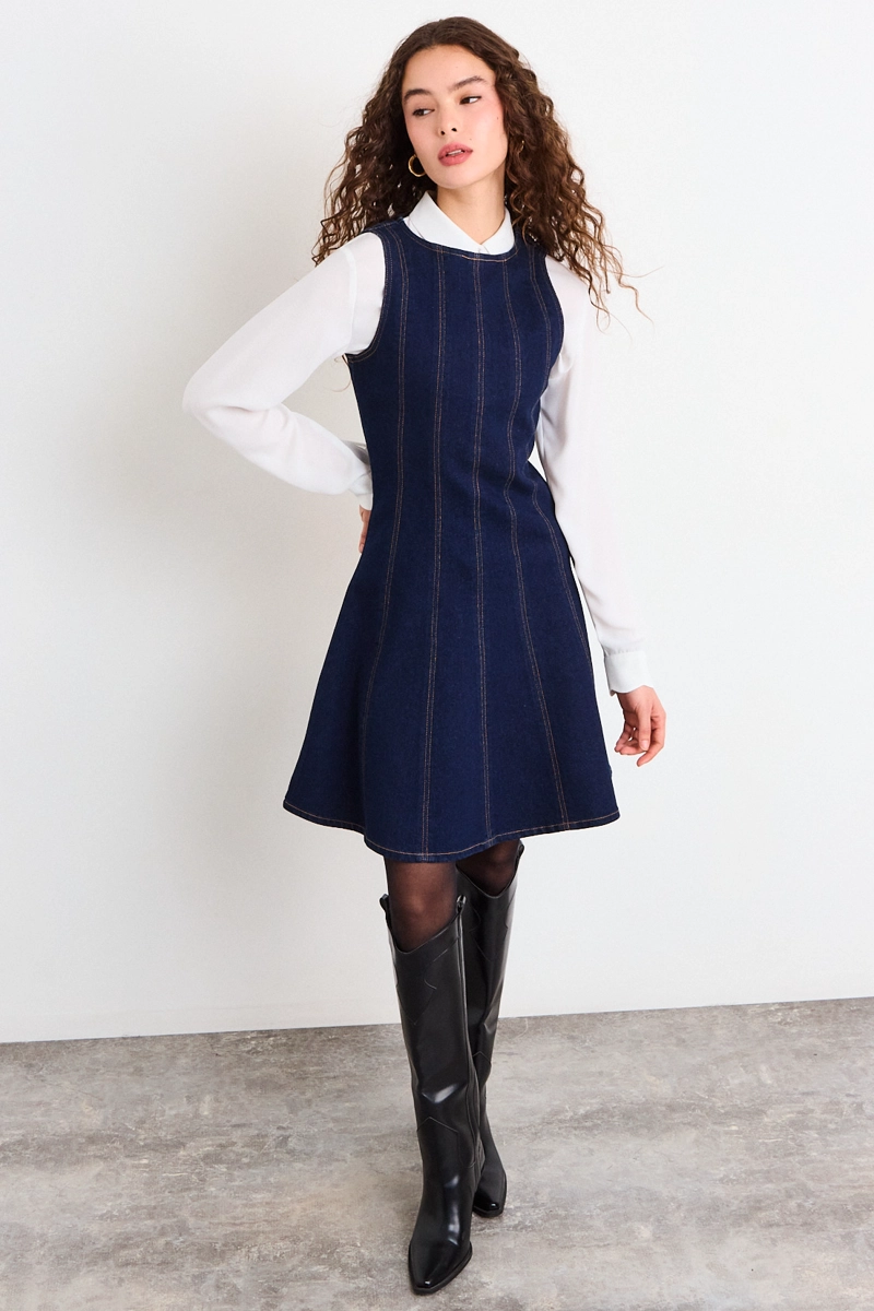 VESTIDO MEZCLILLA AZUL MUJER IO - 5