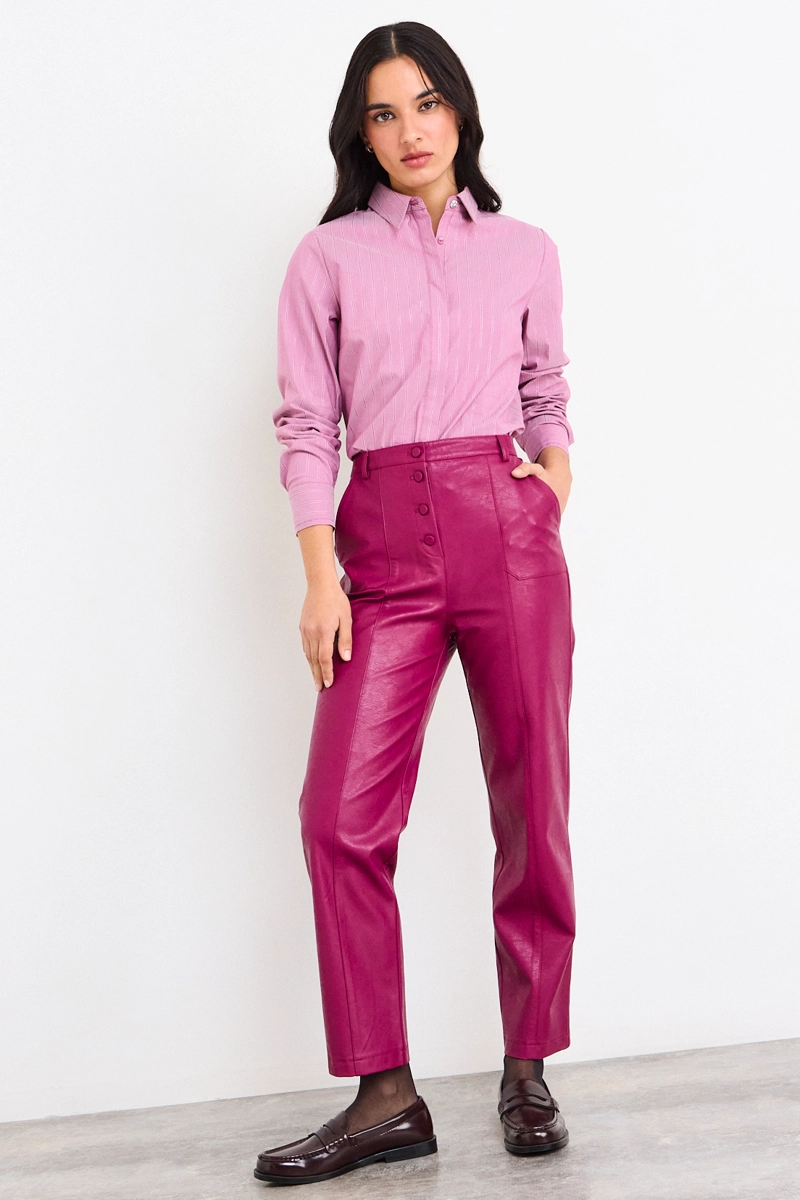 PANTALON LISO BURDEOS MUJER IO - 1