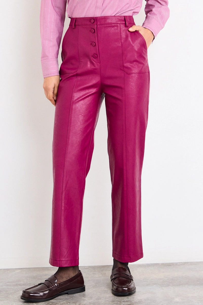 PANTALON LISO BURDEOS MUJER IO - 2