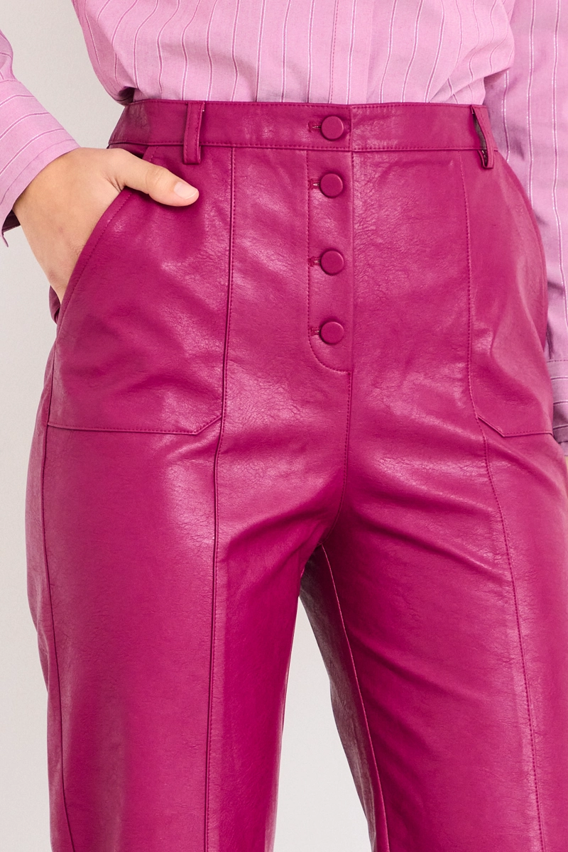 PANTALON LISO BURDEOS MUJER IO - 3