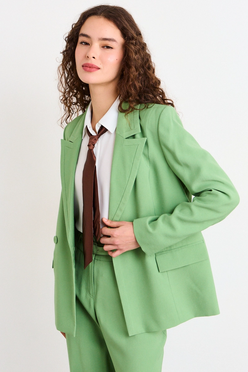 BLAZER LISO VERDE MUJER IO - 1