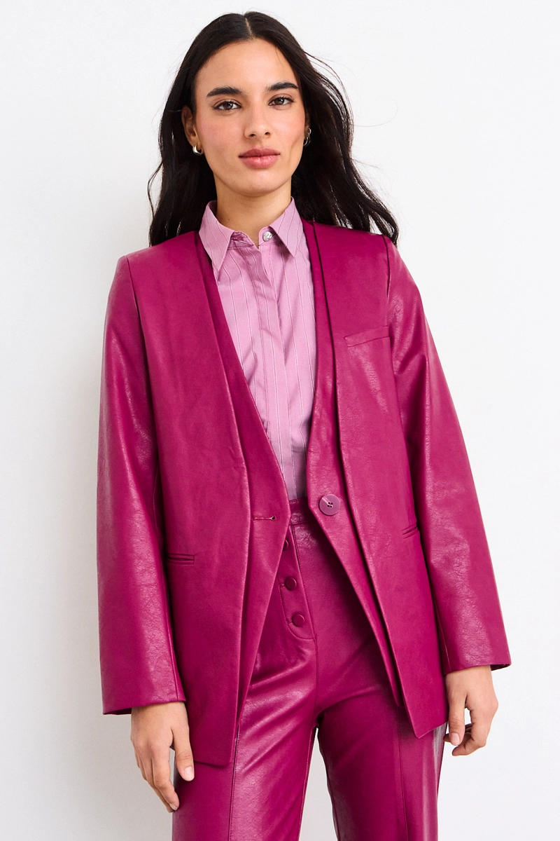 BLAZER LISO BURDEOS MUJER IO - 1