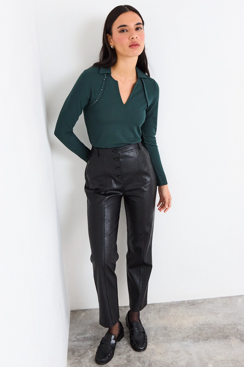 POLERA LISA VERDE MUJER IO - 4