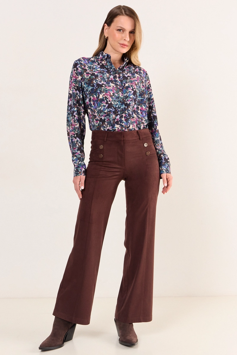 CALZA DE SUEDE CAFE  MUJER MAGRIFFE - 1
