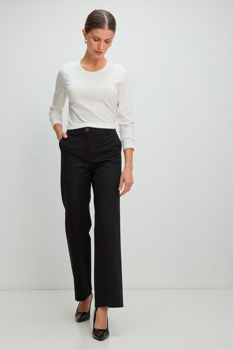 PANTALON WIDE NEGRO MUJER MA GRIFFE - 1