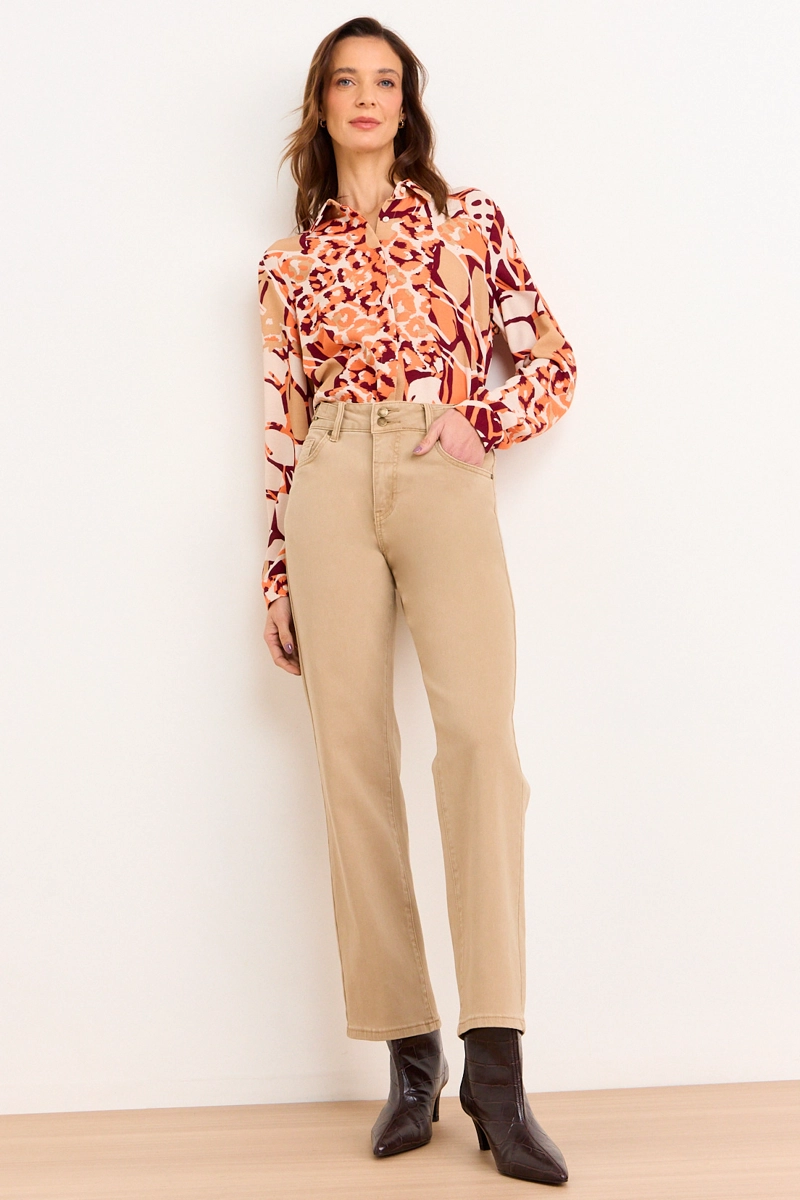 JEANS RECTO BEIGE MUJER MA GRIFFE - 1