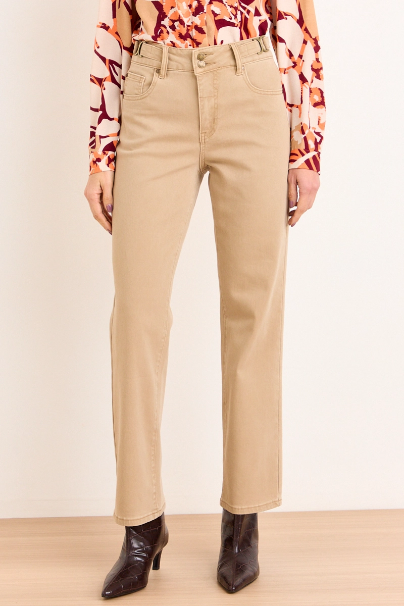 JEANS RECTO BEIGE MUJER MA GRIFFE - 2