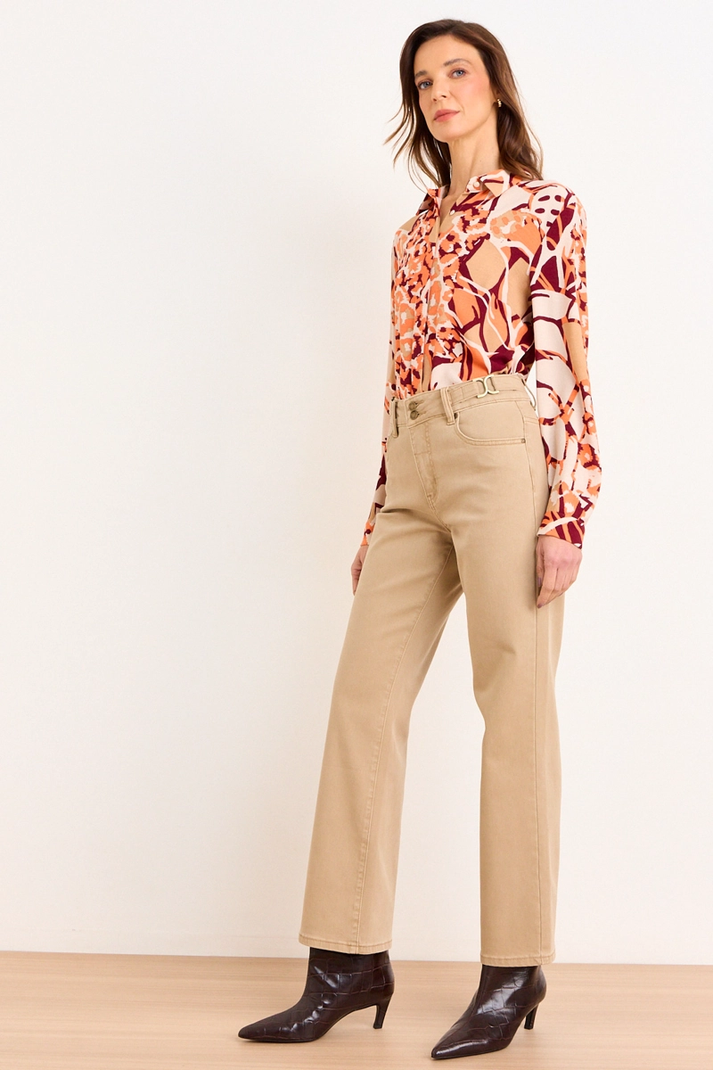 JEANS RECTO BEIGE MUJER MA GRIFFE - 5
