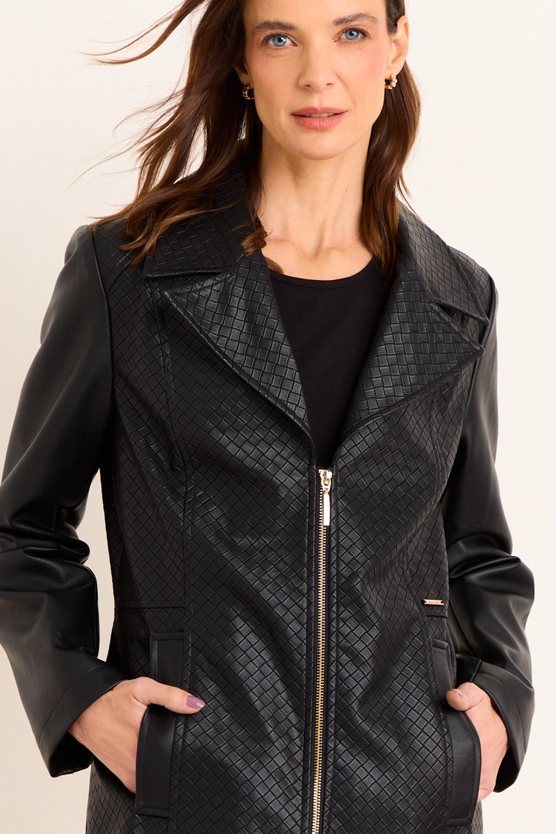 TRENCH DE ECOCUERO NEGRO MUJER MA GRIFFE - 2