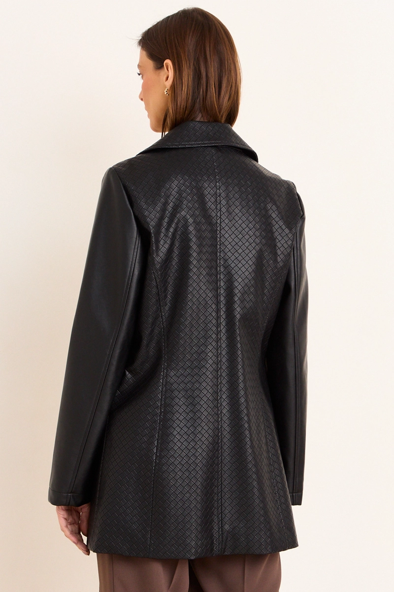 TRENCH DE ECOCUERO NEGRO MUJER MA GRIFFE - 3