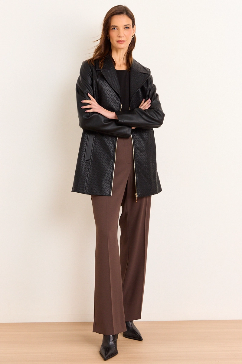 TRENCH DE ECOCUERO NEGRO MUJER MA GRIFFE - 4
