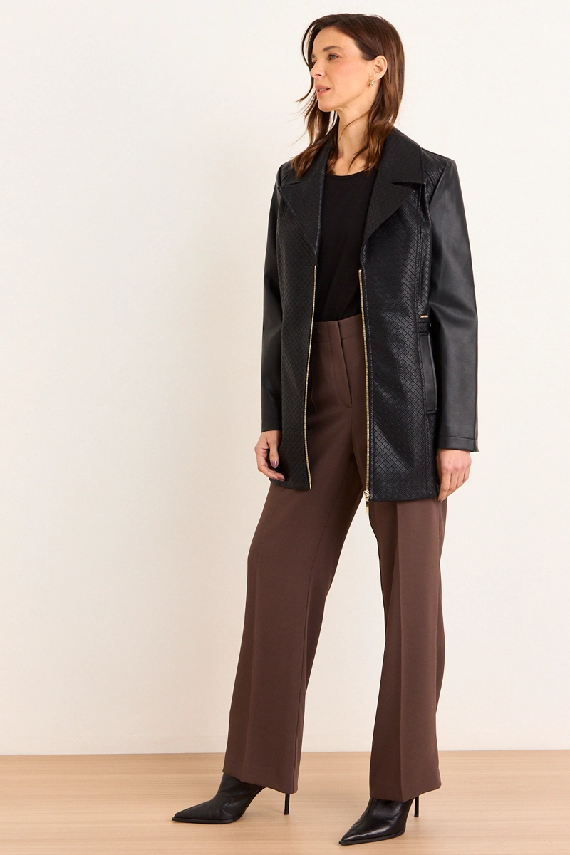 TRENCH DE ECOCUERO NEGRO MUJER MA GRIFFE - 5