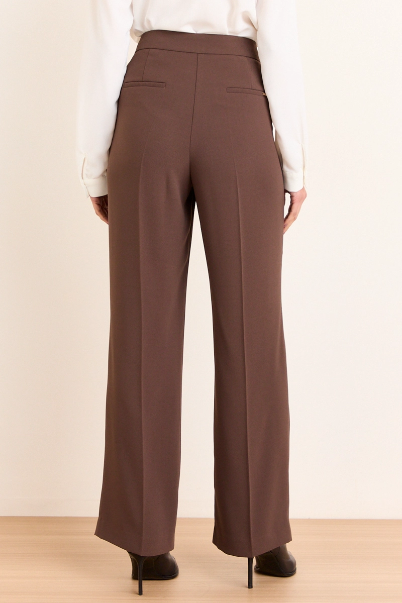 PANTALON FORMAL WIDE CAFE  MUJER MA GRIFFE - 4