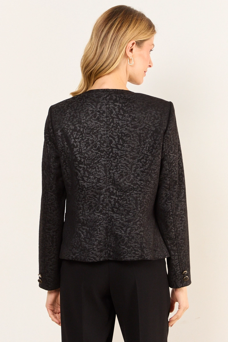 CASACA DE ANTELINA CON TEXTURA NEGRO MUJER MA GRIFFE - 3