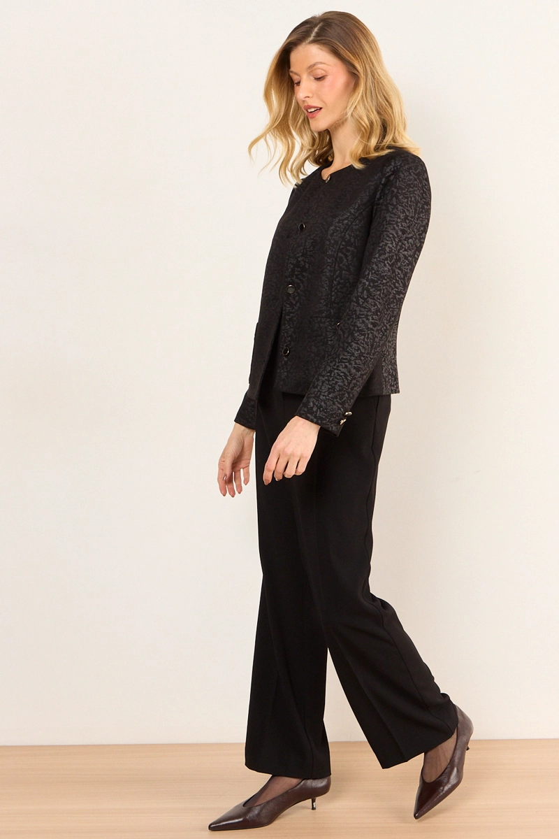 CASACA DE ANTELINA CON TEXTURA NEGRO MUJER MA GRIFFE - 5