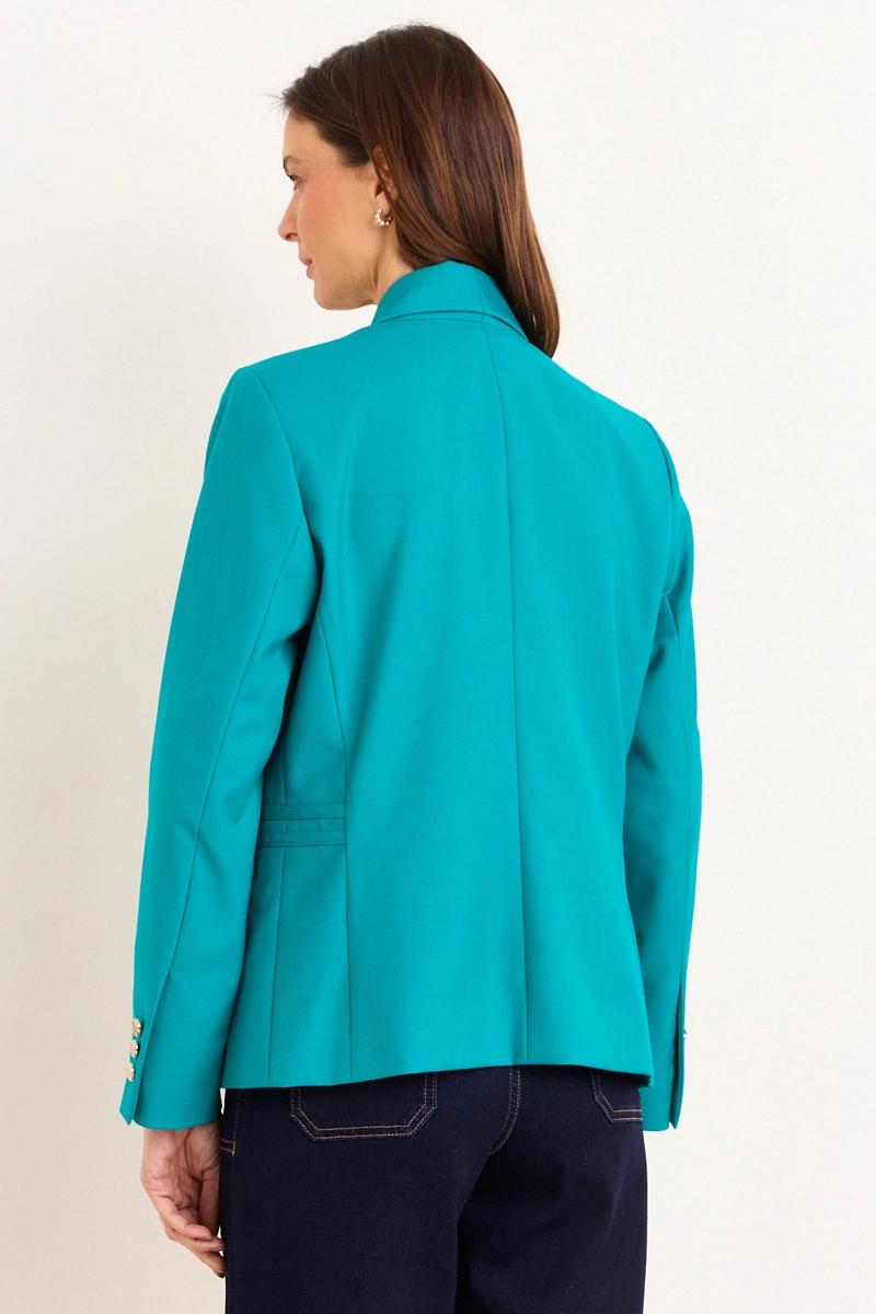 BLAZER CUELLO CONTINUO TURQUESA MUJER MA GRIFFE - 3