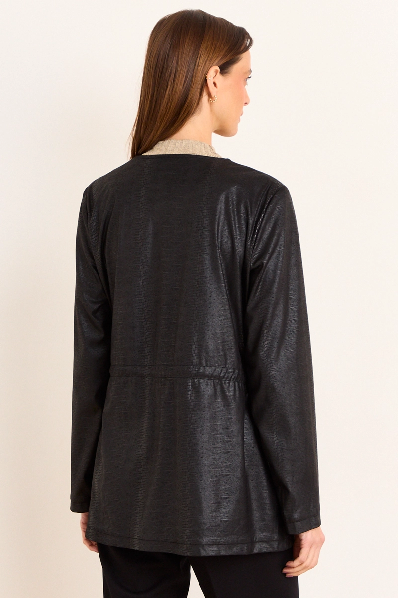 TAPADO DE ANTELINA  CON TEXTURA NEGRO MUJER MA GRIFFE - 3