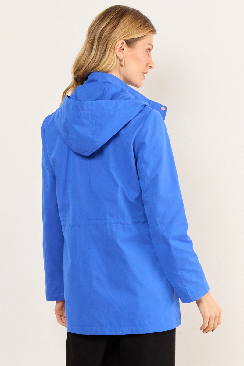 TRENCH SPORT CON GORRO DESMONTABLE AZUL MUJER MA GRIFFE - 3