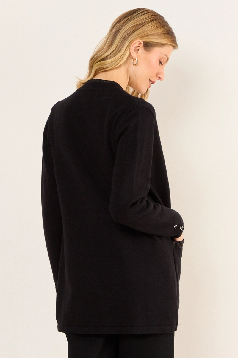 TEJIDO ABIERTO CON DISEÑO CALADO NEGRO MUJER MA GRIFFE - 3