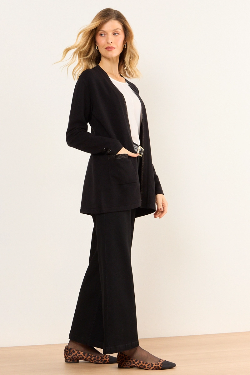 TEJIDO ABIERTO CON DISEÑO CALADO NEGRO MUJER MA GRIFFE - 5