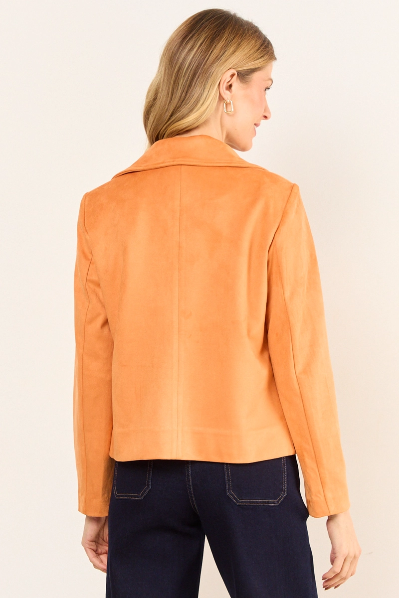 CHAQUETA ANTELINA CIERRE NARANJO MUJER MA GRIFFE - 3