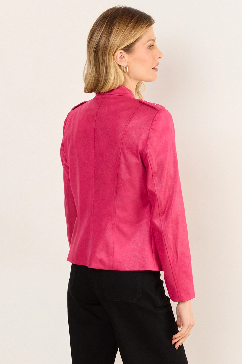 CHAQUETA LOOK MILITAR FUCSIA MUJER MA GRIFFE - 3