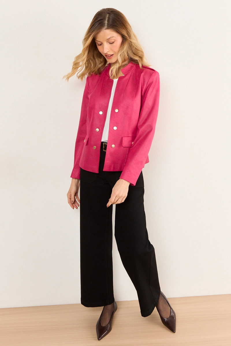 CHAQUETA LOOK MILITAR FUCSIA MUJER MA GRIFFE - 4