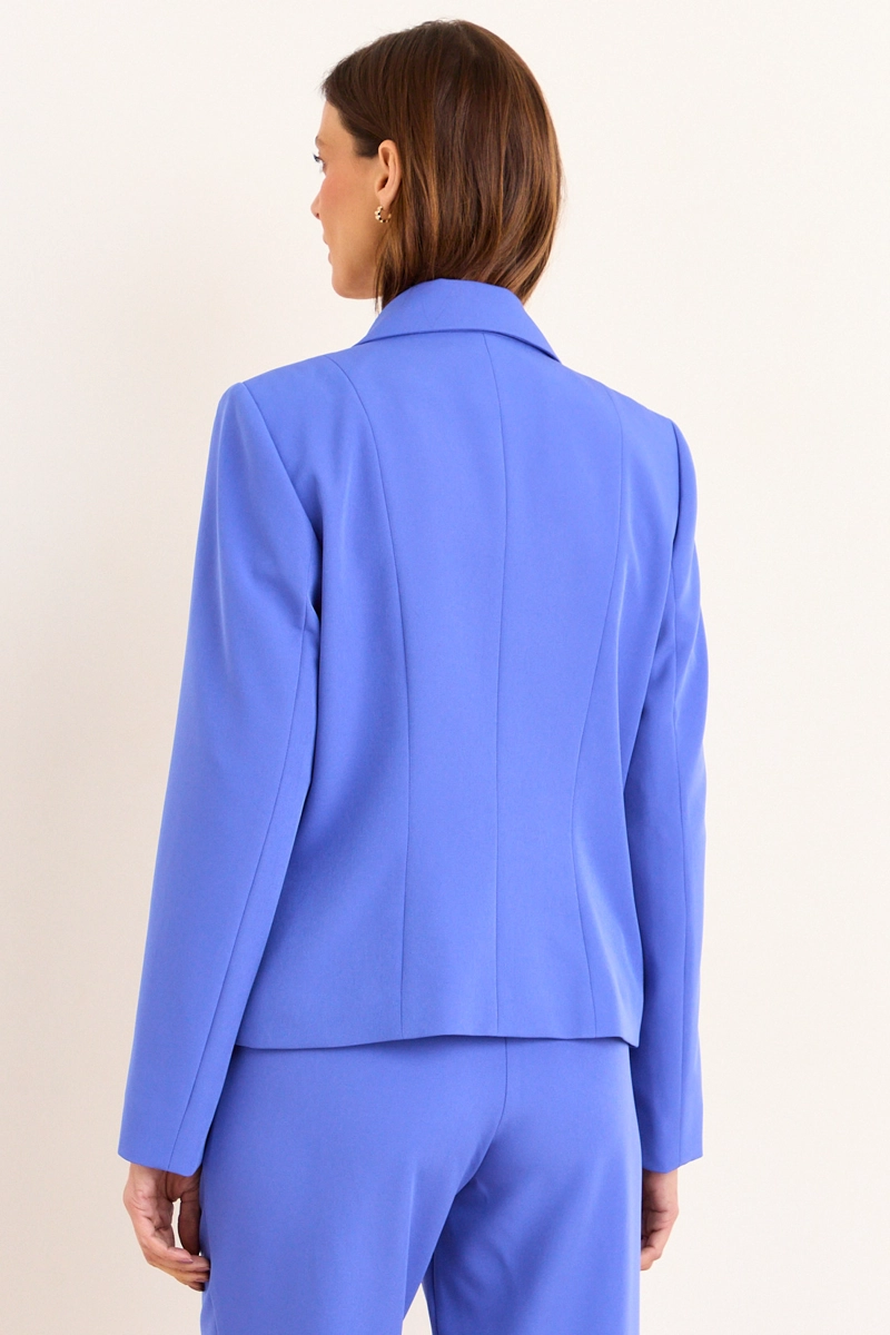 BLAZER CON CORTE EN LA CINTURA AZUL MUJER MA GRIFFE - 4