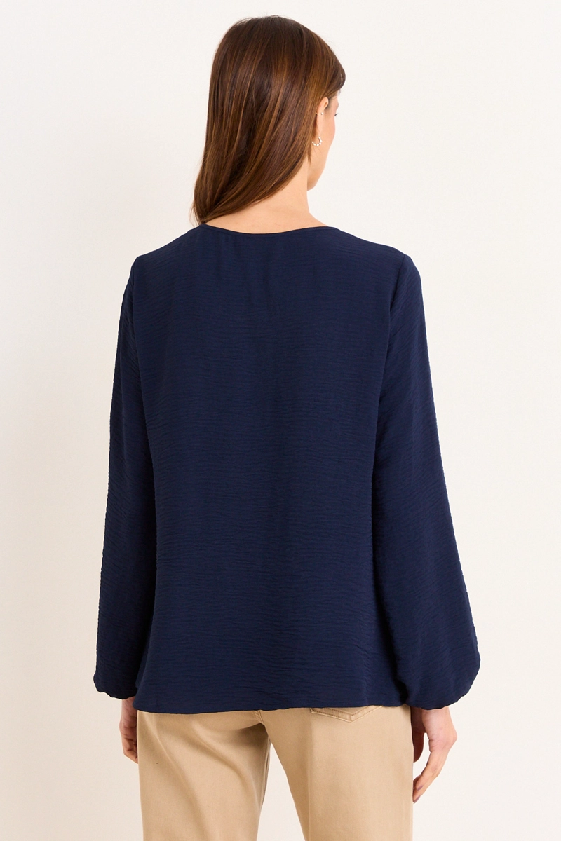 BLUSA ESCOTE REDONDO AZUL MUJER MA GRIFFE - 3
