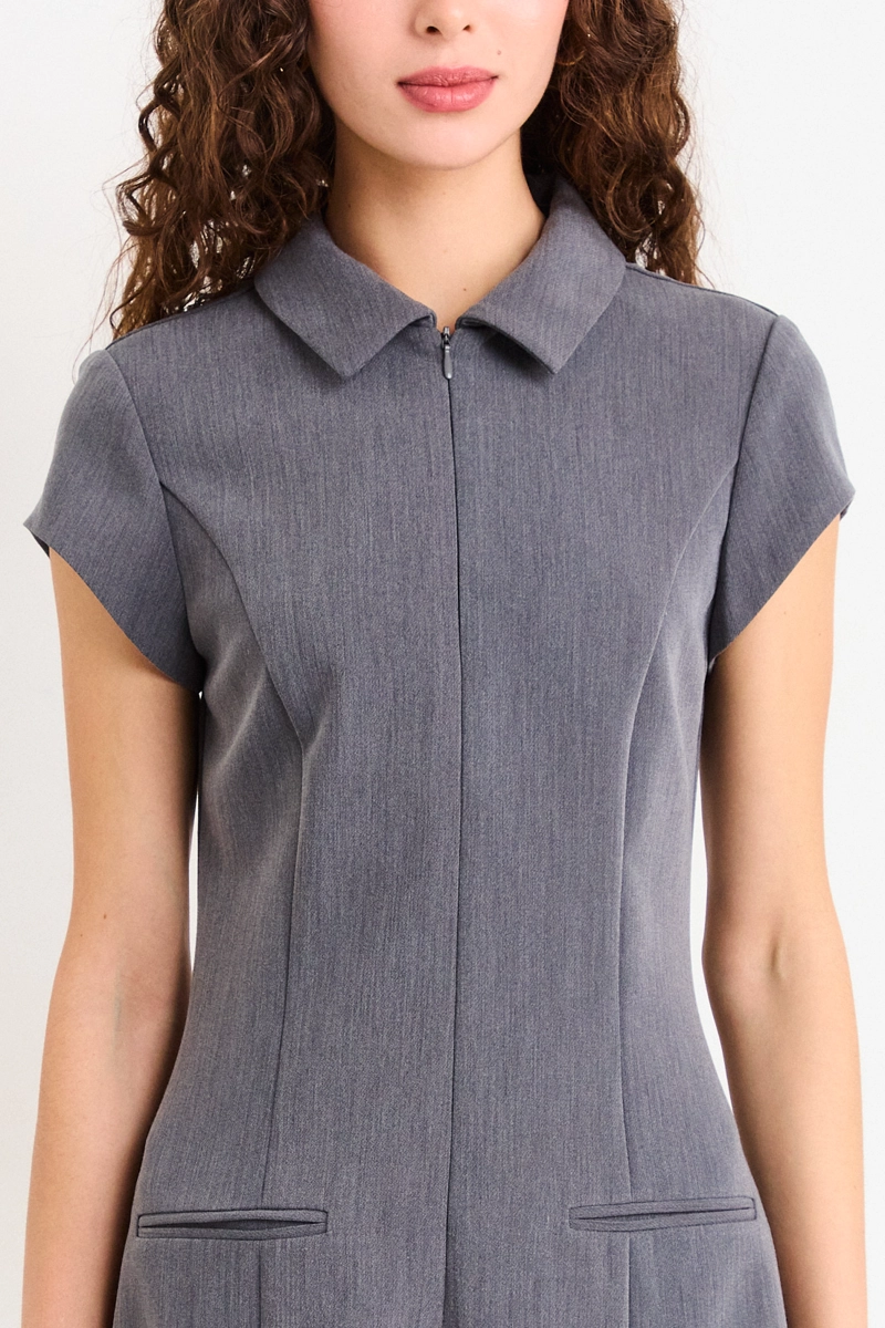 VESTIDO LISO GRIS MUJER IO - 2