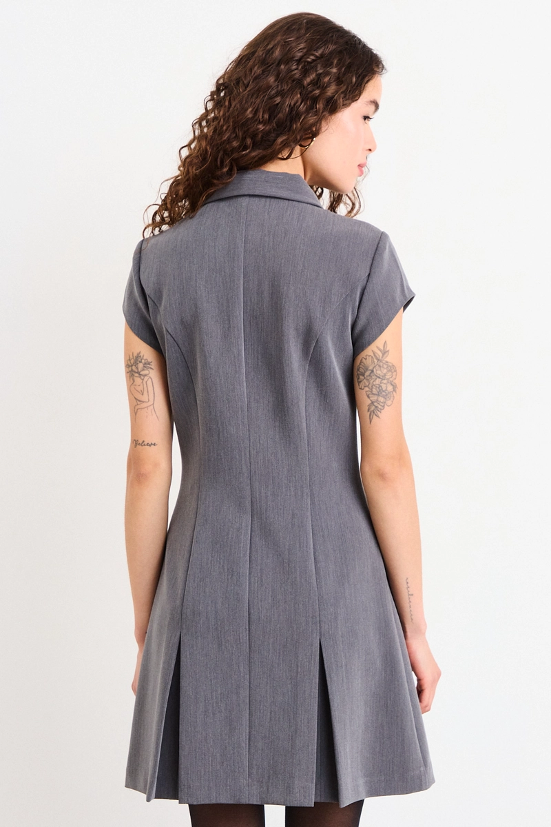 VESTIDO LISO GRIS MUJER IO - 3