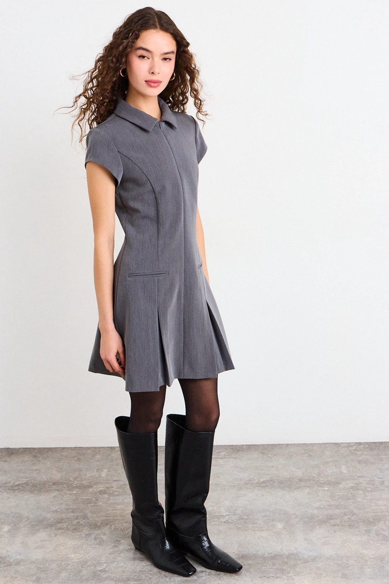 VESTIDO LISO GRIS MUJER IO - 5