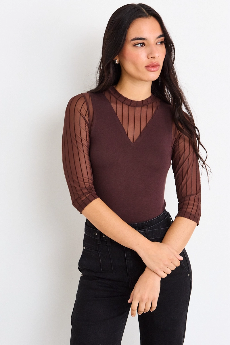 POLERA LISA CAFE  MUJER IO - 2