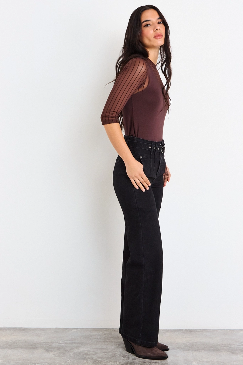POLERA LISA CAFE  MUJER IO - 5