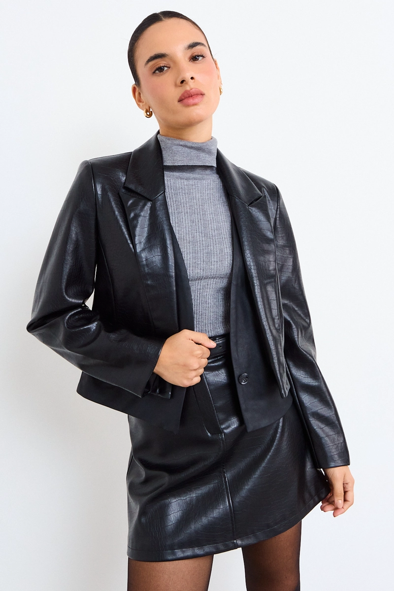BLAZER LISO NEGRO MUJER IO - 1