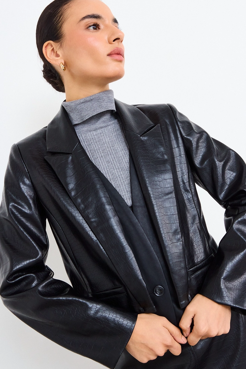 BLAZER LISO NEGRO MUJER IO - 2