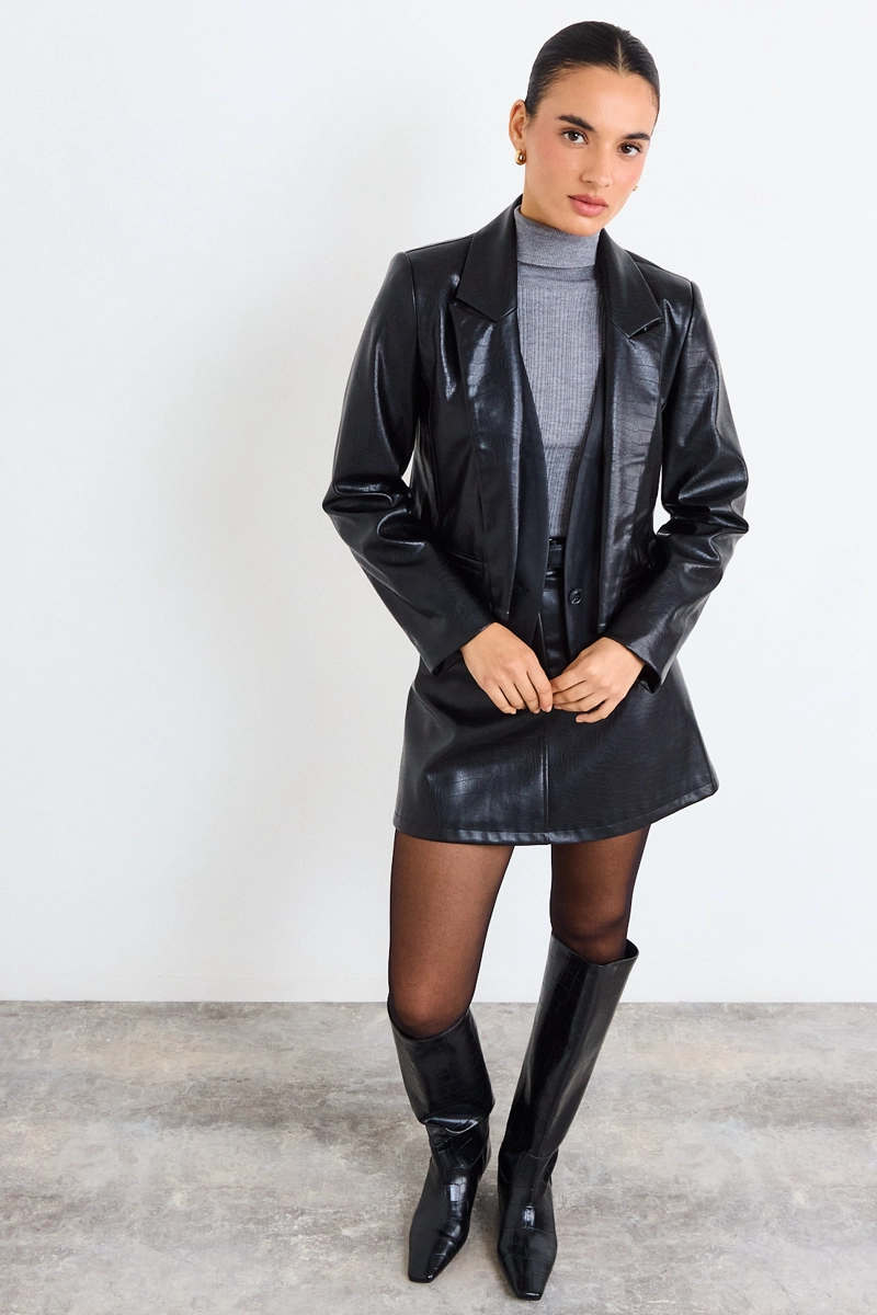 BLAZER LISO NEGRO MUJER IO - 4