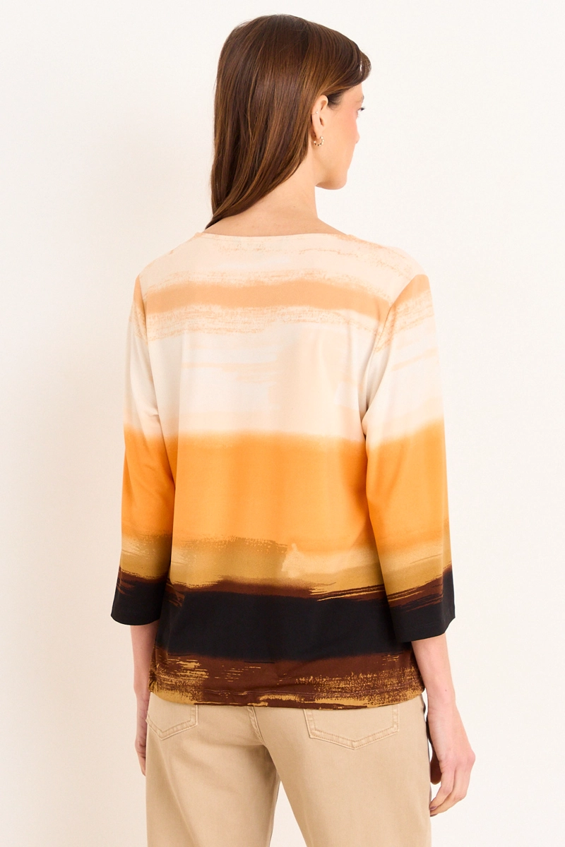 POLERA ESTAMPADO ABSTRACTO NARANJO MUJER MA GRIFFE - 3