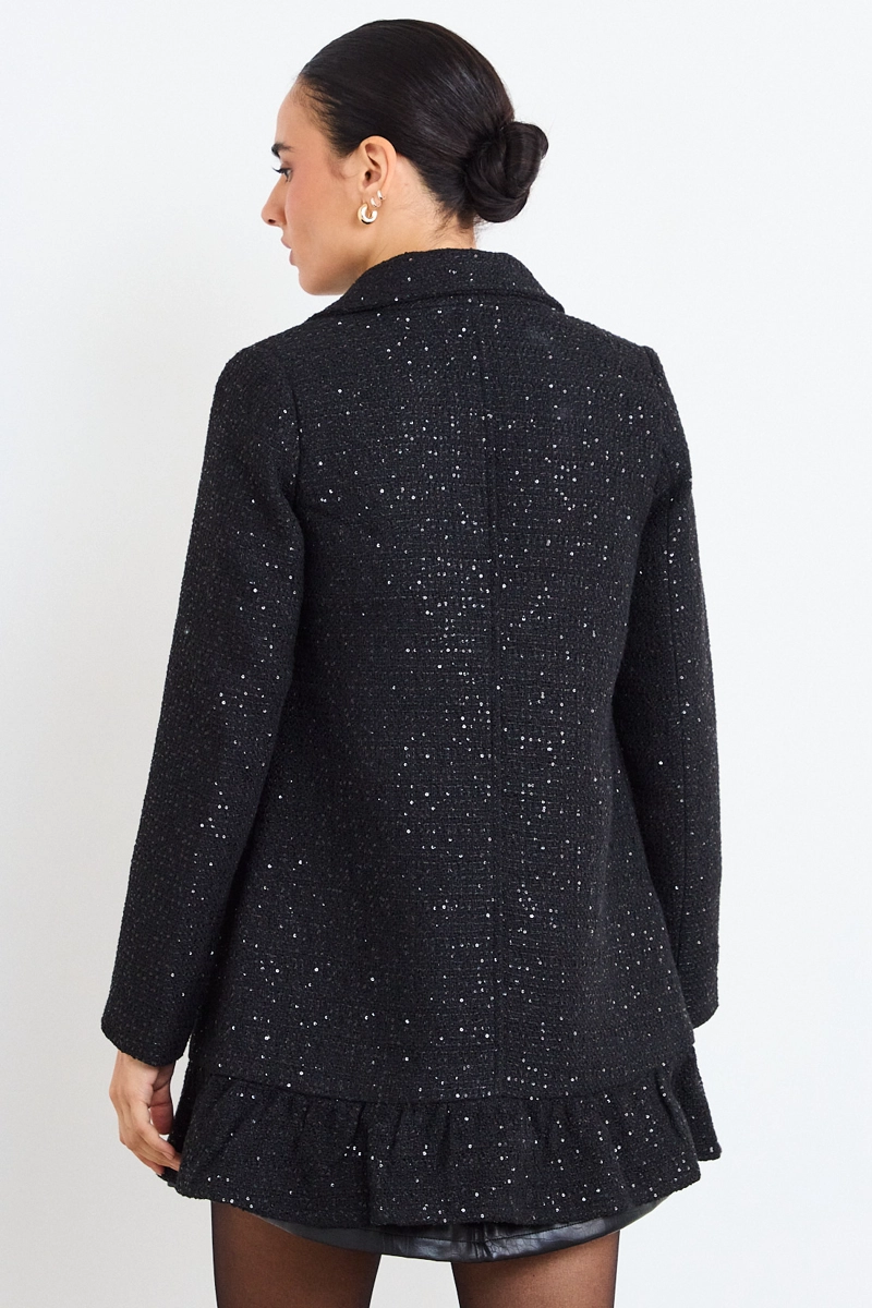 CHAQUETON LISO NEGRO MUJER IO - 3