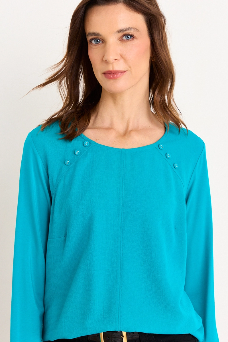POLERA ESCOTE REDONDO VERDE MUJER MA GRIFFE - 2