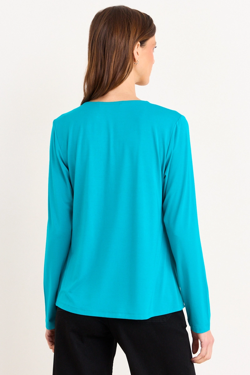 POLERA ESCOTE REDONDO VERDE MUJER MA GRIFFE - 3