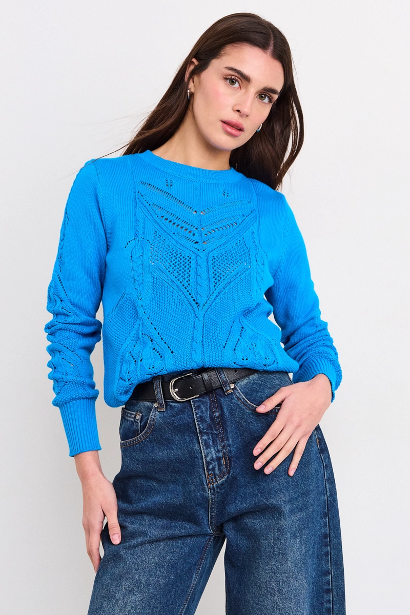 SWEATER LISO AZUL MUJER IO - 1